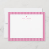 Personalized Name Pink Heart Mitteilungskarte (Vorderseite)