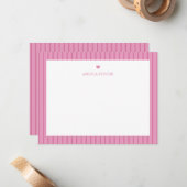 Personalized Name Pink Heart Mitteilungskarte (Vorderseite/Rückseite Beispiel)