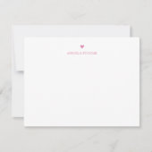 Personalized Name Pink Heart Mitteilungskarte (Vorderseite)