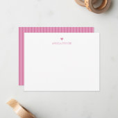 Personalized Name Pink Heart Mitteilungskarte (Vorderseite/Rückseite Beispiel)