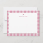 Personalized Name Pink Heart Mitteilungskarte (Vorderseite)