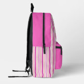 Personalized Name PINK LINE STRIPES Bedruckter Rucksack (Links)