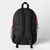 Personalized Name PINK LINE STRIPES Bedruckter Rucksack (Rückseite)