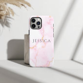 Personalized Name Pink Marble Phone Case-Mate iPhone Hülle