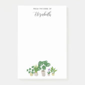Personalized Name Potted Plants Monstera Script Post-it Klebezettel (Vorderseite)