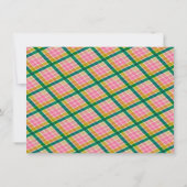 Personalized Name Preppy Pink Green Plaid Border Dankeskarte (Rückseite)