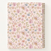 Personalized Name Pretty Vintage Floral Diary Notizblock (Rückseite)