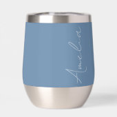 Personalized Name Purple Lilac Thermal Wine Tumble (Rückseite)