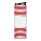 Personalized Name Red Gingham Pattern Thermosbecher (Nach links gedreht)