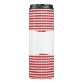 Personalized Name Red Gingham Pattern Thermosbecher (Rückseite)