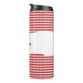 Personalized Name Red Gingham Pattern Thermosbecher (Nach rechts gedreht)