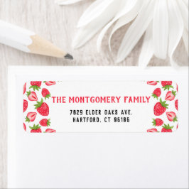 Personalized Name Red Strawberry Return Address