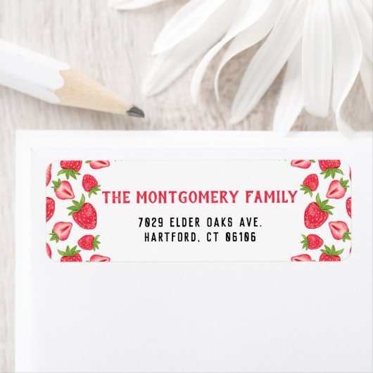 Personalized Name Red Strawberry Return Address (Insitu)