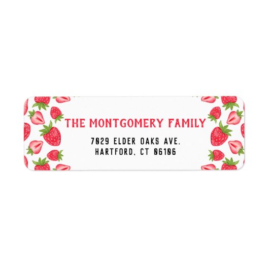 Personalized Name Red Strawberry Return Address (Vorne)