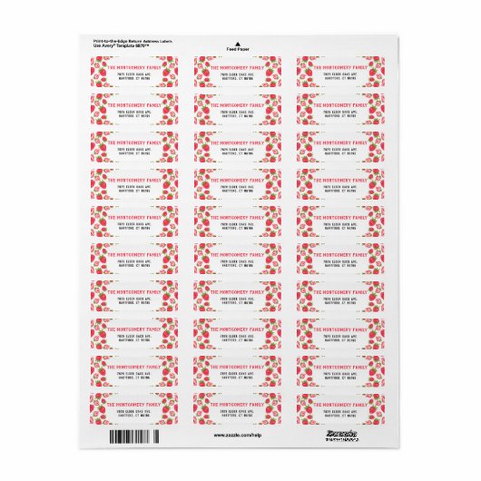 Personalized Name Red Strawberry Return Address (Vorne)