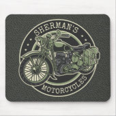 Personalized NAME Retro Military Motorcycle Biker Mousepad (Vorne)