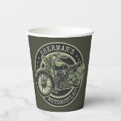Personalized NAME Retro Military Motorcycle Biker Pappbecher (Vorderseite)