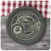 Personalized NAME Retro Military Motorcycle Biker Pappteller