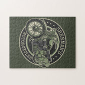 Personalized NAME Retro Military Motorcycle Biker Puzzle (Horizontal)