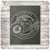 Personalized NAME Retro Military Motorcycle Biker Puzzle