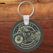 Personalized NAME Retro Military Motorcycle Biker Schlüsselanhänger (Vorderseite)