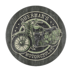 Personalized NAME Retro Military Motorcycle Biker Schneidebrett