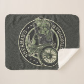 Personalized NAME Retro Military Motorcycle Biker Sherpadecke (Vorderseite (Horizontal))