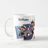 Personalized Name Sailor Cartoon Character * B * Kaffeetasse (Links)