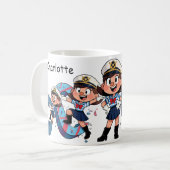 Personalized Name Sailor Cartoon Character * C * Kaffeetasse (Vorderseite Links)