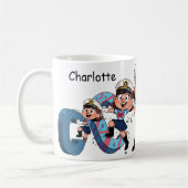 Personalized  Name Sailor Cartoon Character * C * Kaffeetasse (Links)
