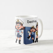 Personalized  Name Sailor Cartoon Character * D * Kaffeetasse (VorderseiteRechts)