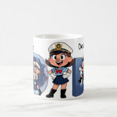 Personalized Name Sailor Cartoon Character * D * Kaffeetasse (Mittel)