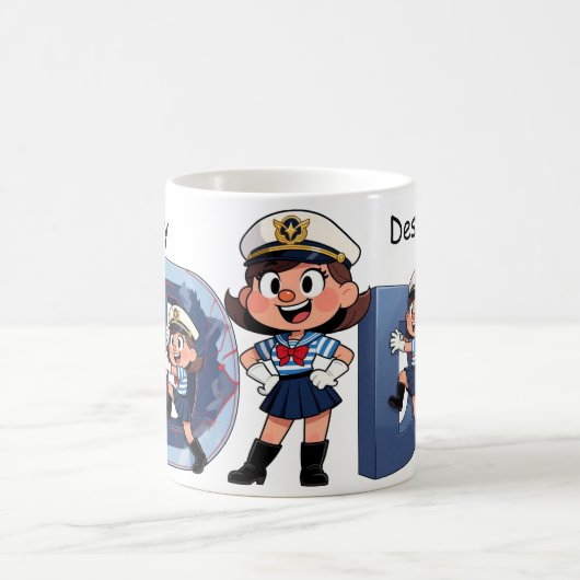 Personalized  Name Sailor Cartoon Character * D * Kaffeetasse (Mittel)