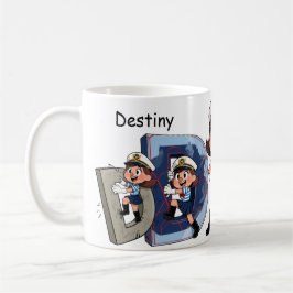 Personalized  Name Sailor Cartoon Character * D * Kaffeetasse