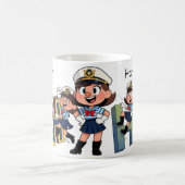 Personalized  Name Sailor Cartoon Character * H * Kaffeetasse (Mittel)