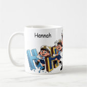 Personalized  Name Sailor Cartoon Character * H * Kaffeetasse (Links)