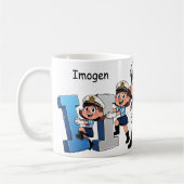 Personalized Name Sailor Cartoon Character * I * Kaffeetasse (Links)