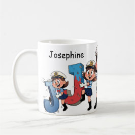 Personalized  Name Sailor Cartoon Character * J * Kaffeetasse