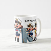 Personalized  Name Sailor Cartoon Character * K * Kaffeetasse (VorderseiteRechts)