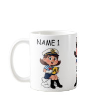 Personalized  Name Sailor Cartoon Character 