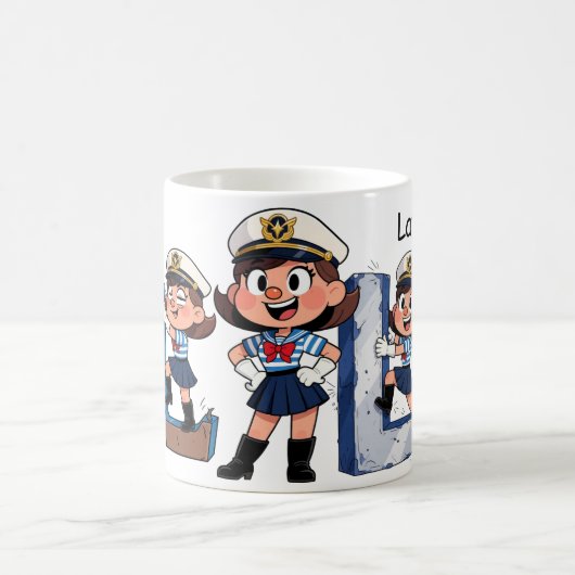 Personalized  Name Sailor Cartoon Character * L * Kaffeetasse (Mittel)