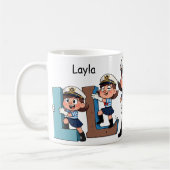 Personalized  Name Sailor Cartoon Character * L * Kaffeetasse (Links)