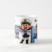 Personalized  Name Sailor Cartoon Character * M * Kaffeetasse (Mittel)