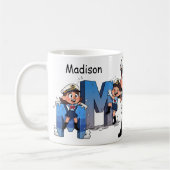 Personalized  Name Sailor Cartoon Character * M * Kaffeetasse (Links)