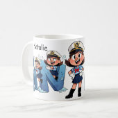 Personalized  Name Sailor Cartoon Character * N * Kaffeetasse (Vorderseite Links)
