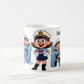 Personalized  Name Sailor Cartoon Character * N * Kaffeetasse (Mittel)