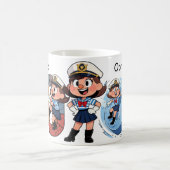 Personalized  Name Sailor Cartoon Character * O * Kaffeetasse (Mittel)