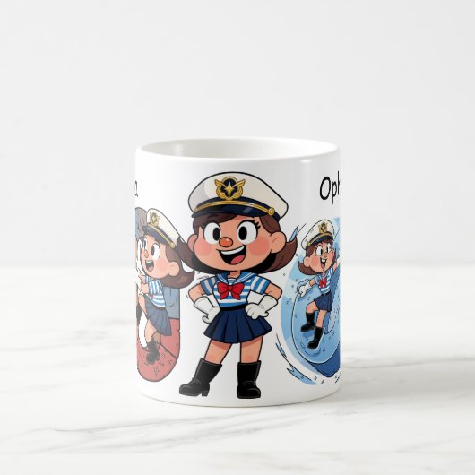 Personalized Name Sailor Cartoon Character * O * Kaffeetasse (Mittel)
