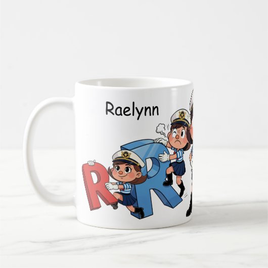 Personalized  Name Sailor Cartoon Character * R * Kaffeetasse (Links)
