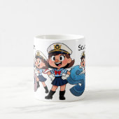 Personalized Name Sailor Cartoon Character * S * Kaffeetasse (Mittel)